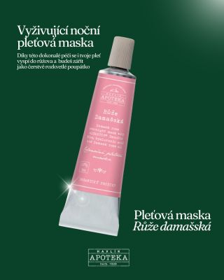 Dopřej své pleti vyživující noční pleťovou masku Růže damašská 🌿 Díky této jedinečné noční masce s obsahem damašské růže 🌹...